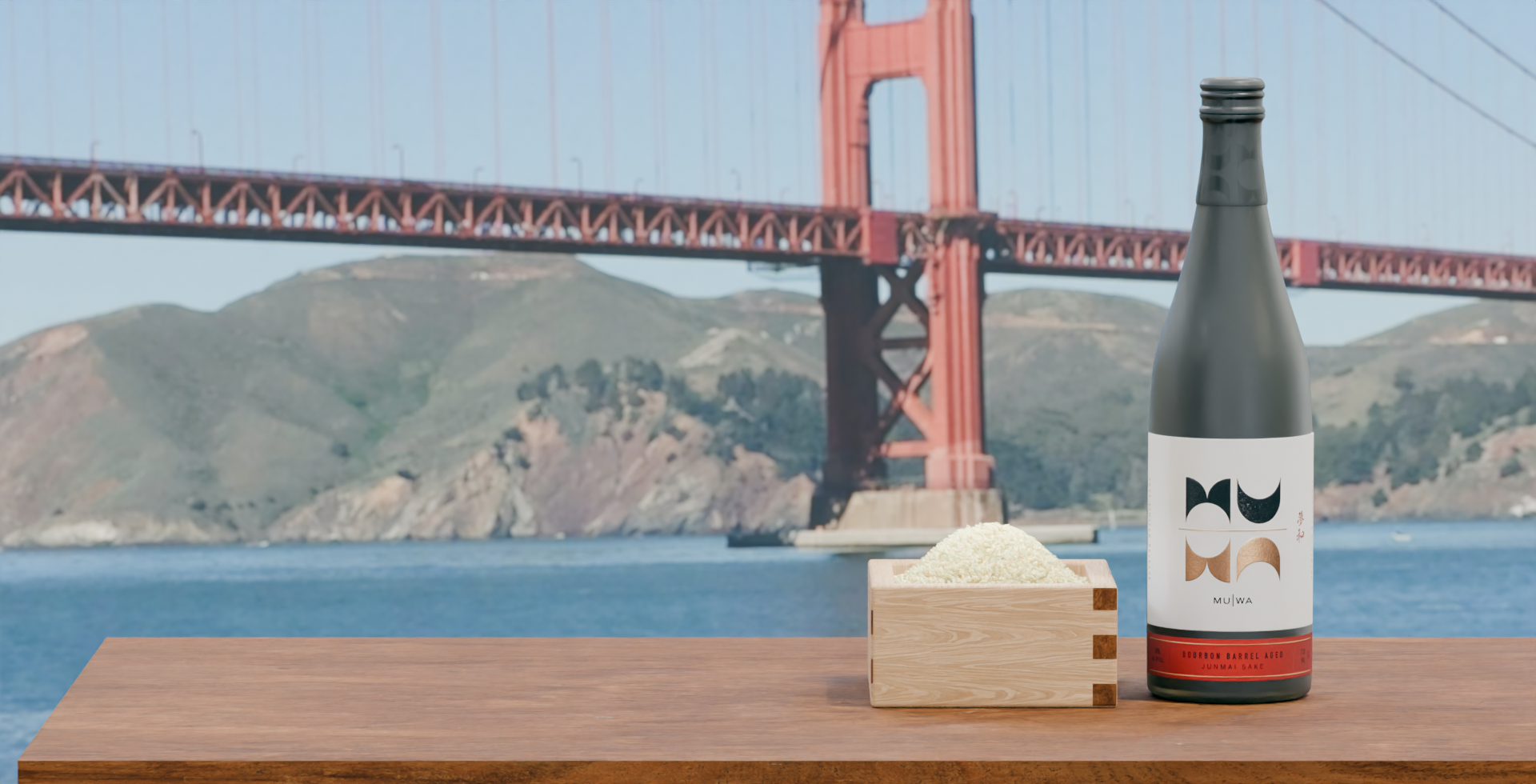 MUWA bottle with bridge in daytime