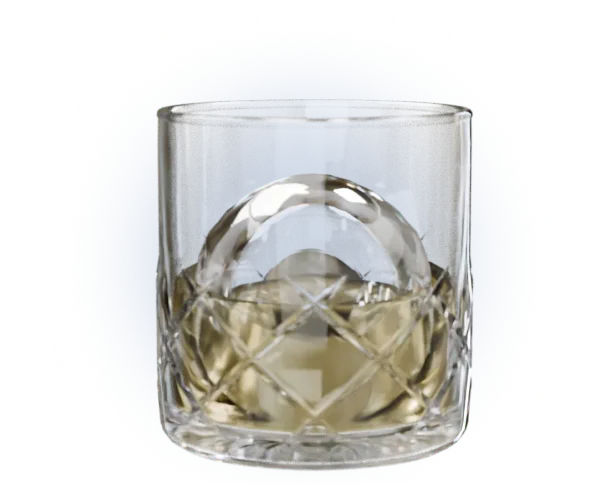 Glass of MUWA to drink on the rock