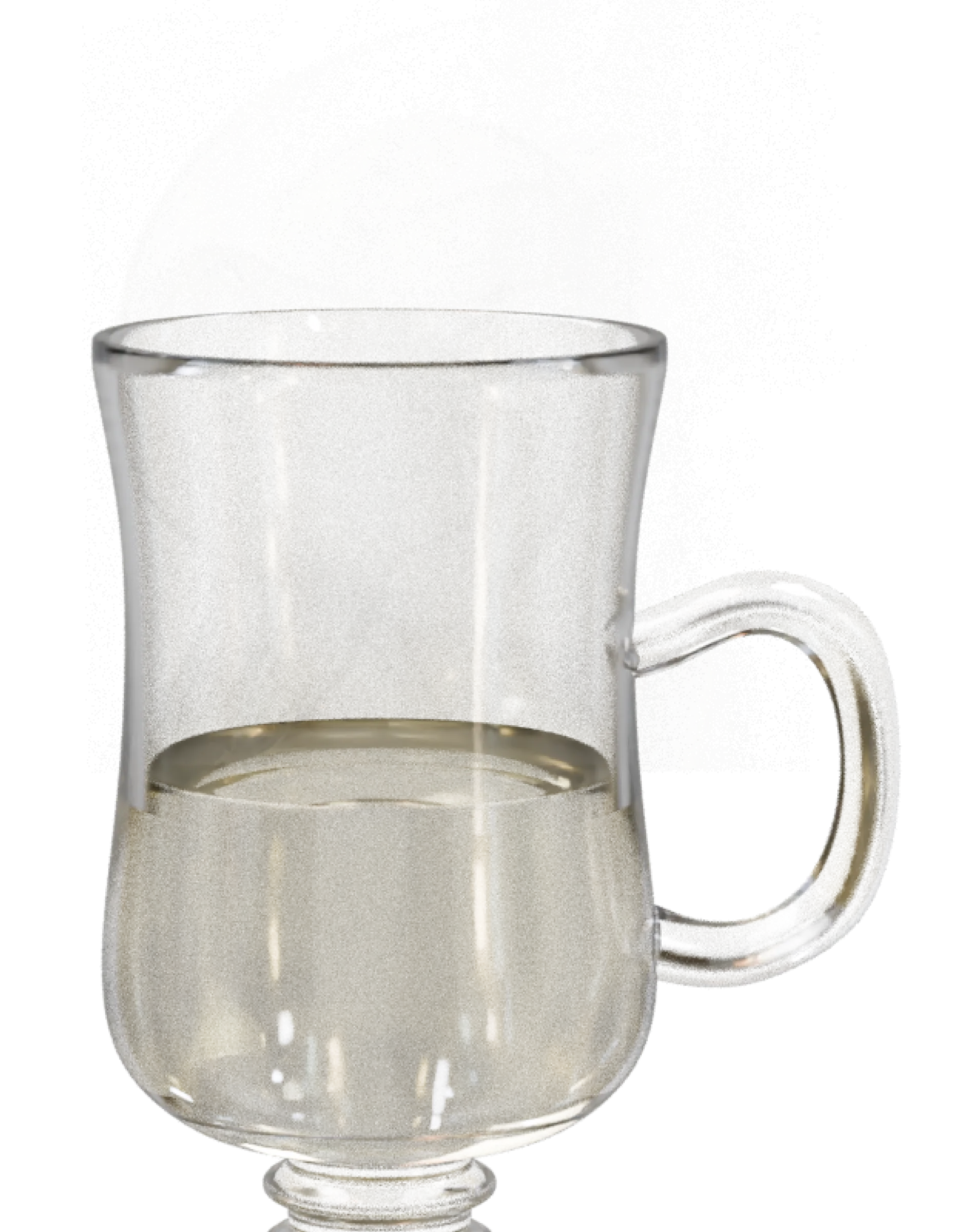 Glass of MUWA to drink warm